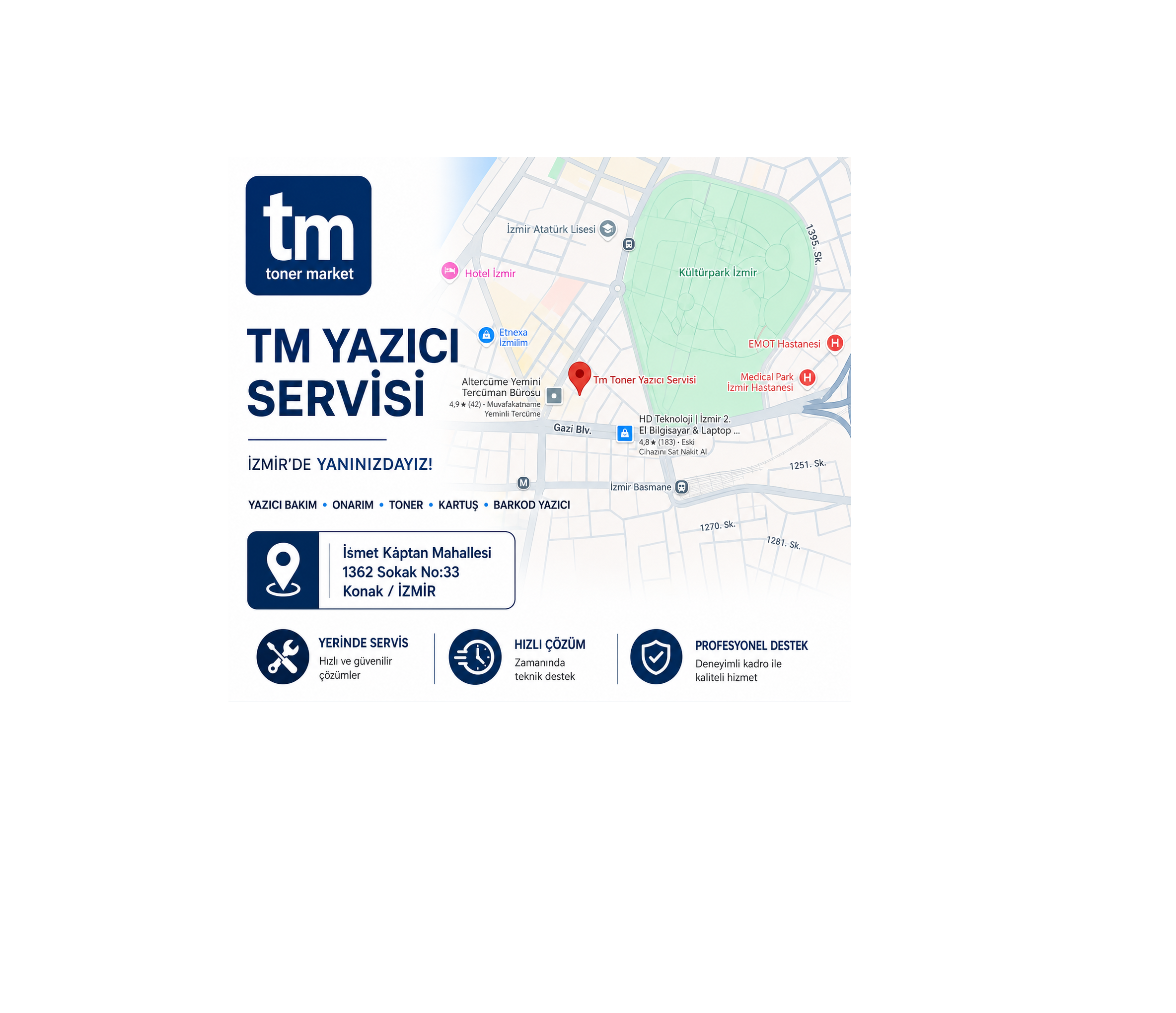 İzmir Yazıcı Servisi, Konak Yazıcı Servisi, İzmir Yazıcı Tamiri, Yazıcı Bakım ve Onarım, Yerinde Yazıcı Servisi, Barkod Yazıcı Servisi, Toner ve Kartuş, TM Yazıcı Servisi, İsmet Kaptan Mahallesi Yazıcı Servisi, Çankaya Yazıcı Servisi